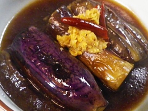 シンプル煮茄子のおろし生姜添え